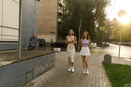 Russian whores Irina Telicheva and her friend are captured in candid action - #287089