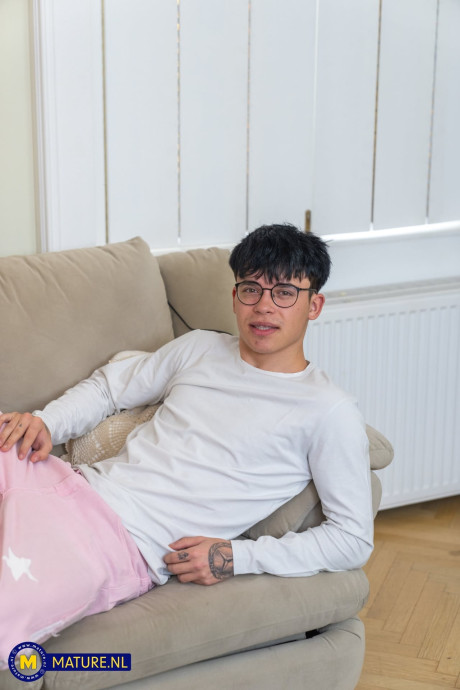 Amateur grandma is hugged by her young teen stepson during a solo engagement #16626