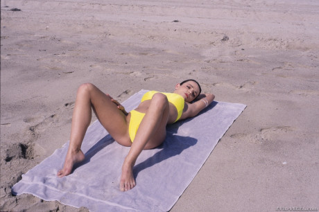Kinky Cheri Taylor finds a horny biker on the beach for a FFM orgy - #276480