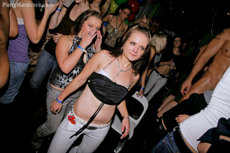 Lecherous party ladies getting drunk and swallowing off male strippers' cocks - #37085