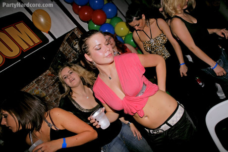 Lecherous party ladies getting drunk and swallowing off male strippers' cocks - #37100