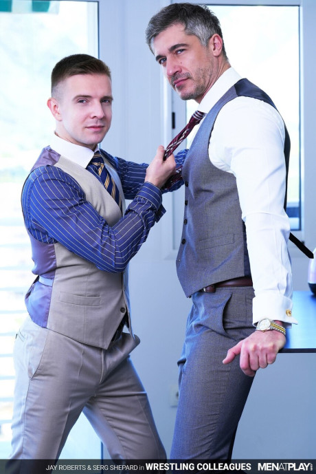 Young young gay Serg Shepard wanks while having office sex with his boss - #271245