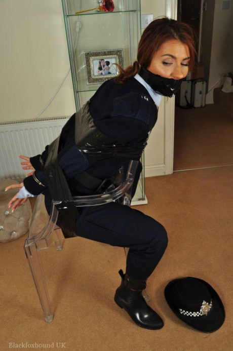 Female Bobbie finds herself ties up and gagged on an investigation - #39383