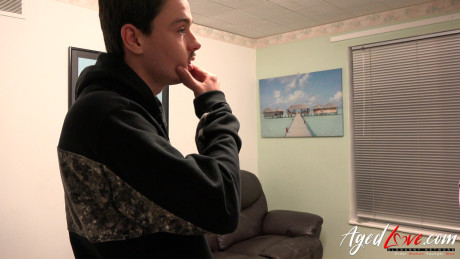 Horny old lady Tigger getting rocked on a couch by a fresh young hung lover - #282051