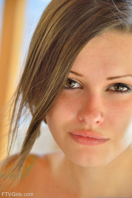 Glamour babe Shea gets naked in public to show her petite body & her tiny boobs - #199778