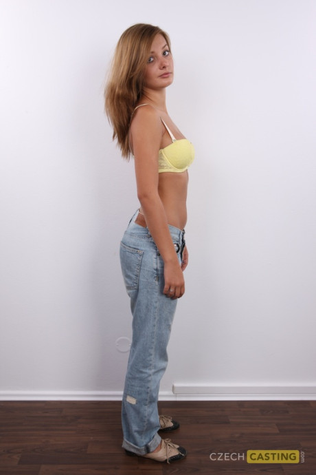 Ginger amateur undresses to stand nude in a confident manner - #291269