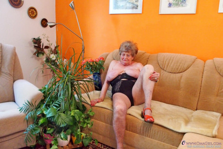 Shy old lady Phyladelphia playing with her monstrous saggy breasts in a solo - #60162
