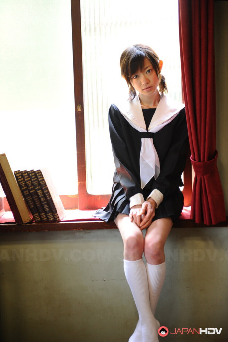 Japanese coed Aoba Itou exposes her twat while wearing a school uniform - #299448
