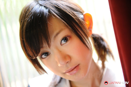 Japanese coed Aoba Itou exposes her twat while wearing a school uniform #16293