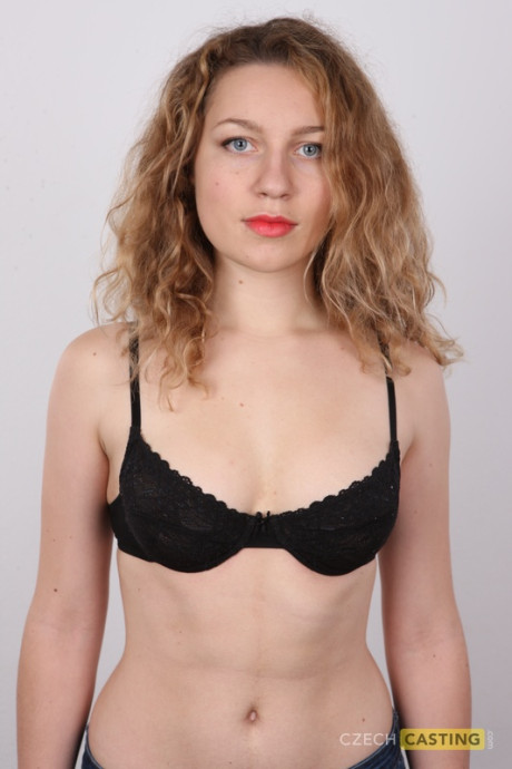 First timer with red lips takes off all of her clothes to pose naked for the firs - #269249