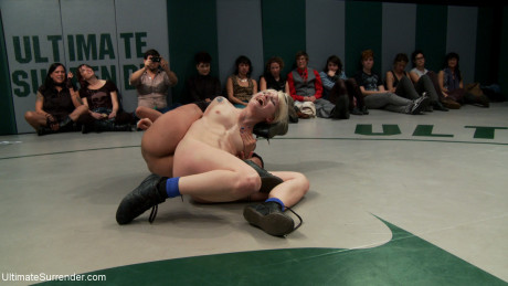 Cruel lesbian wrestlers show their charming curvaceous bodies while fighting - #303229