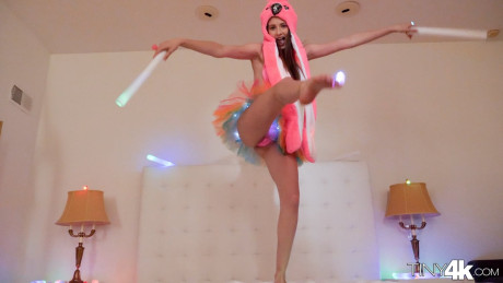 Adorable young with tiny boobies Kyler Quinn gets poked by a big meat - #318353