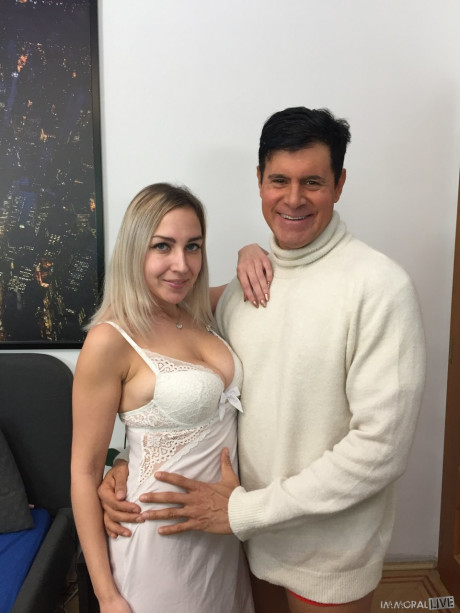 Enormous boobed Russian pornstar Siya Jey getting stripped by her partner - #283365