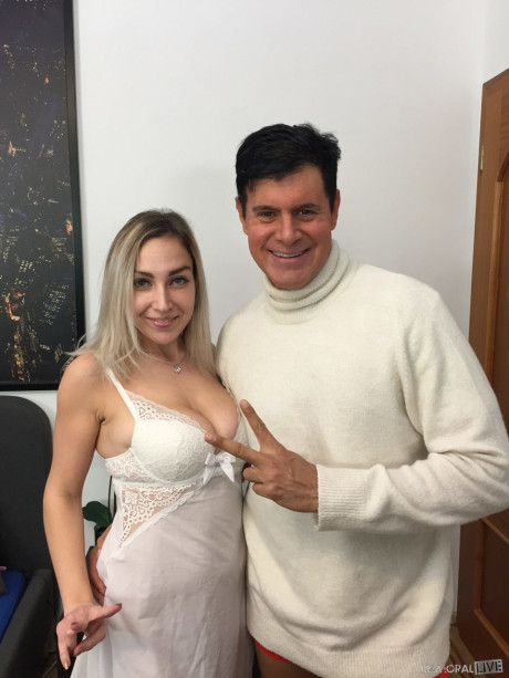 Enormous boobed Russian pornstar Siya Jey getting stripped by her partner - #283370
