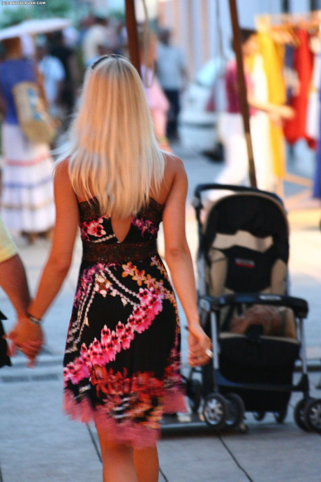 Pretty teen sluts are followed in public places by a creepy voyeur #15735